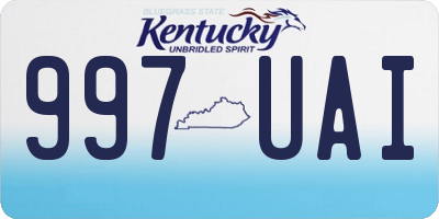 KY license plate 997UAI