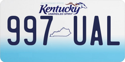 KY license plate 997UAL