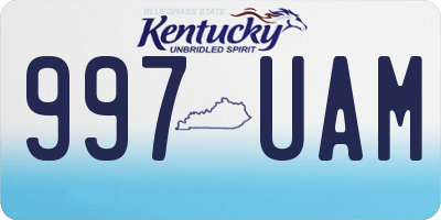 KY license plate 997UAM