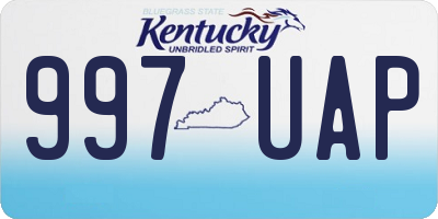 KY license plate 997UAP