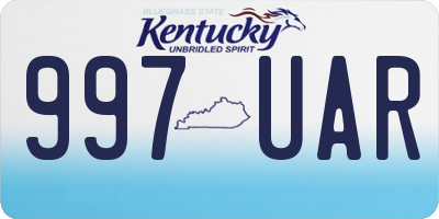 KY license plate 997UAR