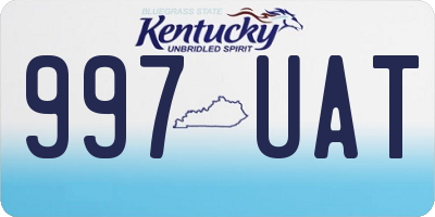 KY license plate 997UAT