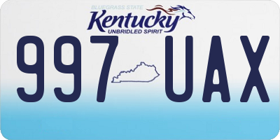 KY license plate 997UAX