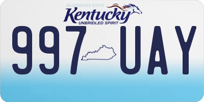 KY license plate 997UAY