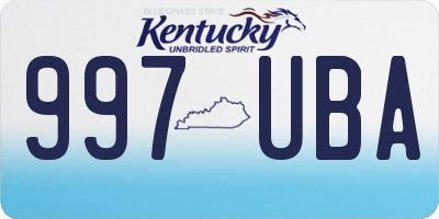 KY license plate 997UBA