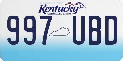 KY license plate 997UBD