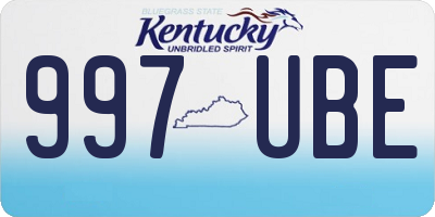 KY license plate 997UBE