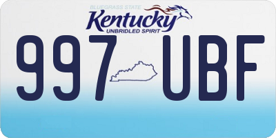 KY license plate 997UBF