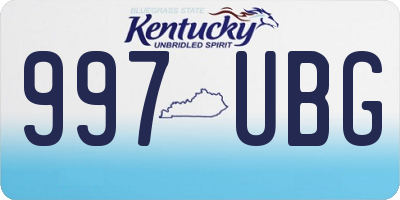 KY license plate 997UBG