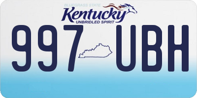 KY license plate 997UBH