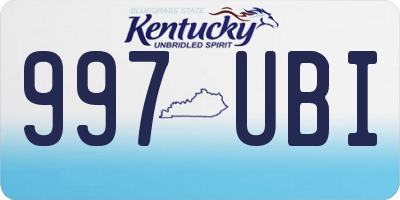 KY license plate 997UBI