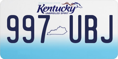 KY license plate 997UBJ
