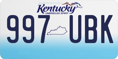 KY license plate 997UBK