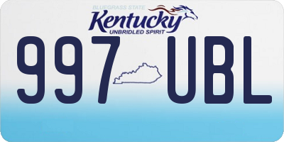 KY license plate 997UBL