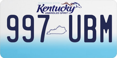 KY license plate 997UBM