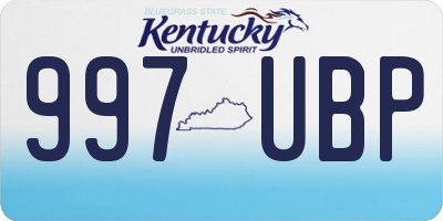 KY license plate 997UBP