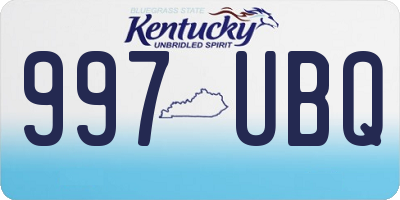 KY license plate 997UBQ