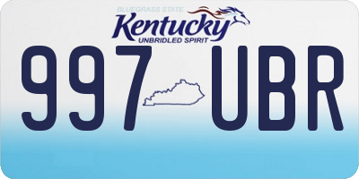 KY license plate 997UBR