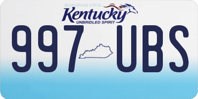 KY license plate 997UBS