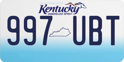 KY license plate 997UBT