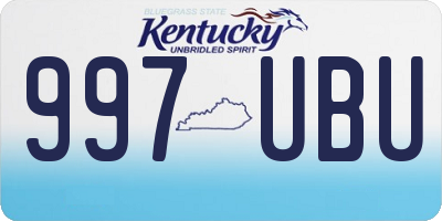 KY license plate 997UBU