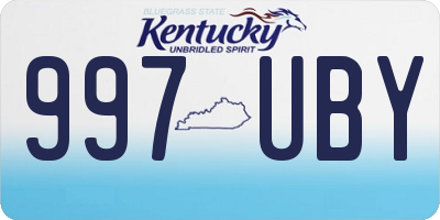 KY license plate 997UBY