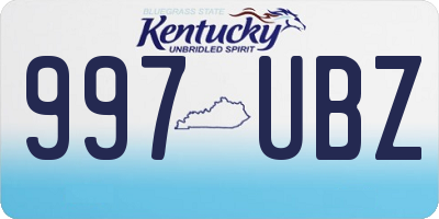 KY license plate 997UBZ