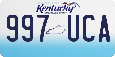KY license plate 997UCA