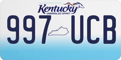 KY license plate 997UCB