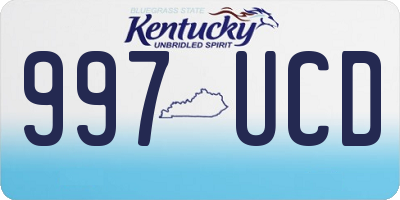 KY license plate 997UCD