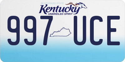 KY license plate 997UCE