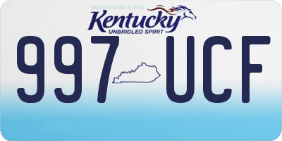 KY license plate 997UCF