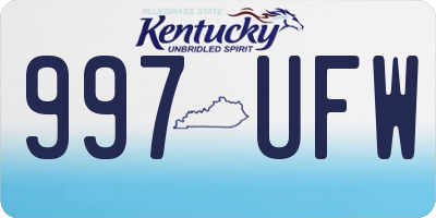 KY license plate 997UFW