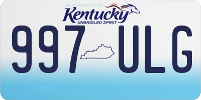 KY license plate 997ULG