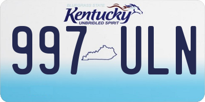 KY license plate 997ULN