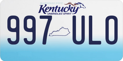 KY license plate 997ULO
