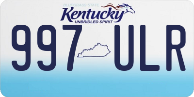 KY license plate 997ULR