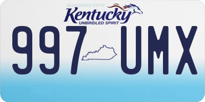 KY license plate 997UMX