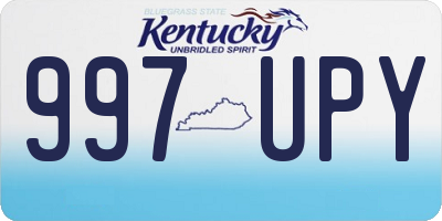 KY license plate 997UPY