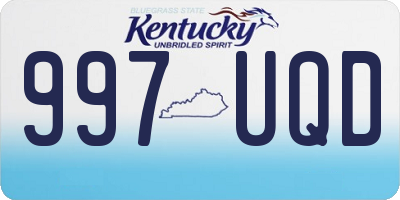 KY license plate 997UQD