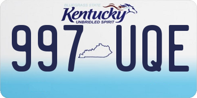 KY license plate 997UQE
