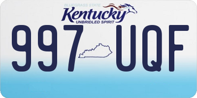 KY license plate 997UQF