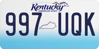 KY license plate 997UQK