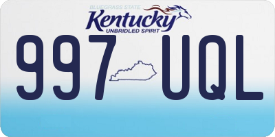 KY license plate 997UQL