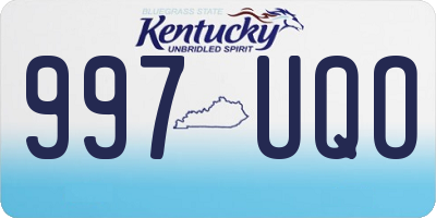 KY license plate 997UQO