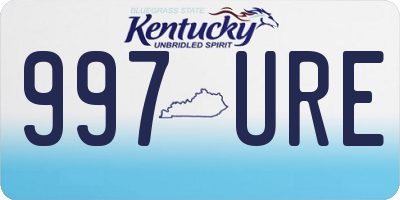 KY license plate 997URE