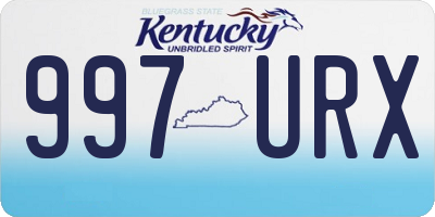 KY license plate 997URX