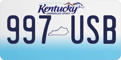 KY license plate 997USB