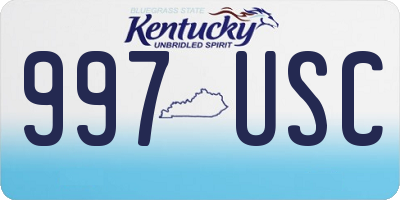 KY license plate 997USC