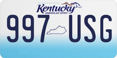 KY license plate 997USG